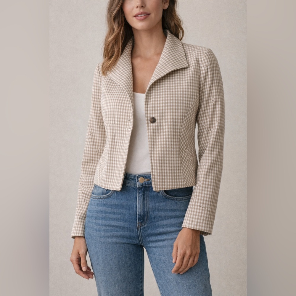Pendleton 100% Virgin Wool Gingham Blazer – Petite 12